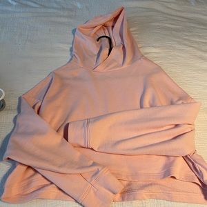 Pink fabletics cropped hoodie